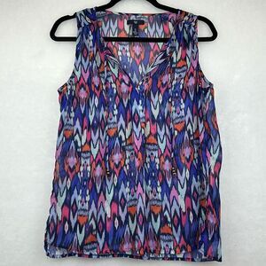 Gap Sheer  Sz Small Tie Neck Sleeveless Boho Top Blouse